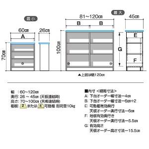 ３D すきまくん オープンユニット P81-120/奥行26-35/高さ85-100